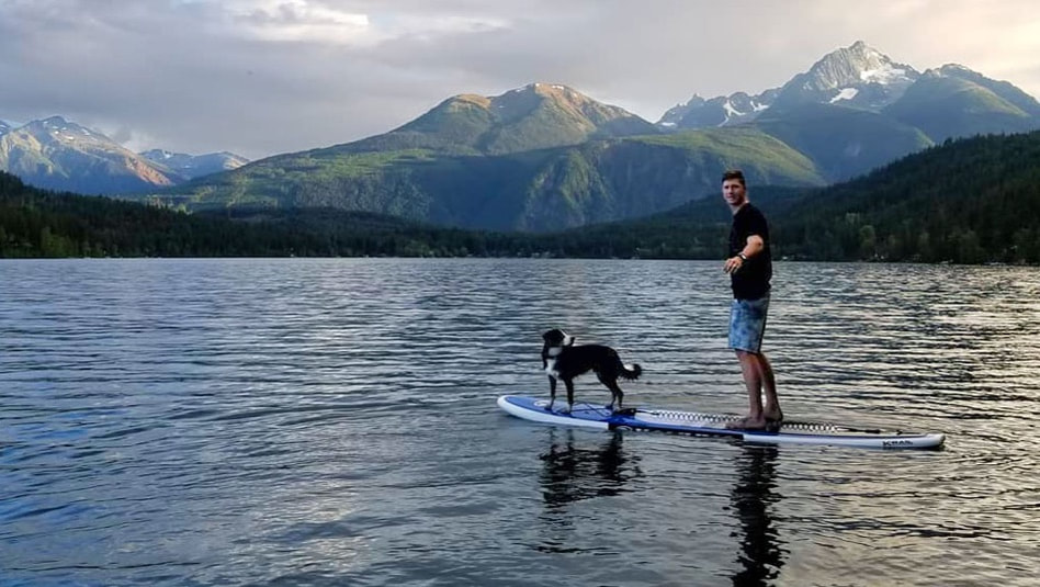 Stand up Paddleboarding SUP with Entlebucher in Whistler BC
